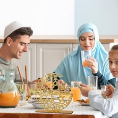 Handmade Gold Hollow Moon Star Ornaments – Perfect for Eid Celebrations