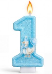 Charming Blue Goose 1st Birthday Candle – Long Burning & Cute Cake Topper