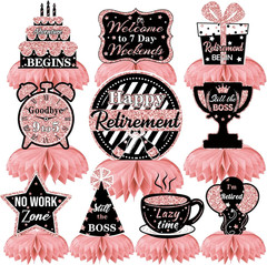 10 Pcs Retirement Party Decorations, Retirement Table Decorations for Women Rose