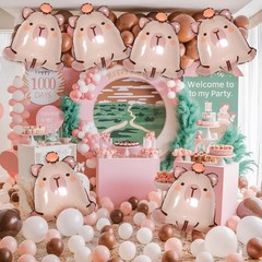 6 Pcs Capybara Balloons,24Inch Capybara Aluminum Foil Balloons for Baby Showe…