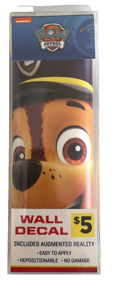 Chase Paw Patrol Wall Decal 12×14” Augmented Reality Action Reusable Decal NEW
