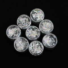 Holographic Silver Tiny Stars Glitter Confetti Laser Sequins Craft 3mm