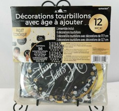 Sparkling Celebration Add Any Age Swirl Decoration 12 Pieces TF