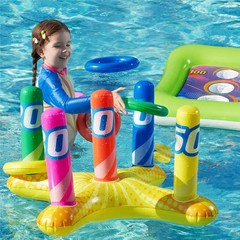 2 Sets Inflatable Pool Toss Game Combo Set Includes Ring Toss & Corn-Toss Gam…