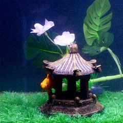 Saim Pavilion Aquarium Decorative Resin Hexagonal Landscape Décor Fish Tank