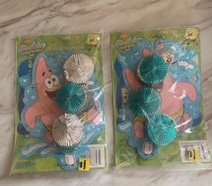 Vintage Spongebob SquarePants Dangling Birthday Decorations Lot Of 2