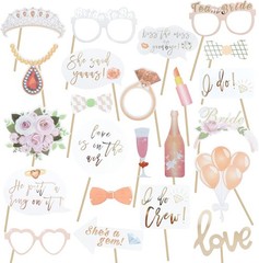 Bridal Shower Decorations Bundle, Backdrop, Photo Props, Balloons Confetti, Game