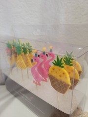 Papyrus Cupcake Picks Set Pineapple, Flamingo, Palm Tree – 12 Pieces – New