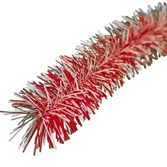 30FT Shiny Metallic Red and White Tinsel Garland Christmas Plastic Fringe Foil
