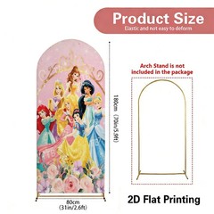 Princess Arch Backdrop Cover Girls Birthday Background Party Decoration Prop
