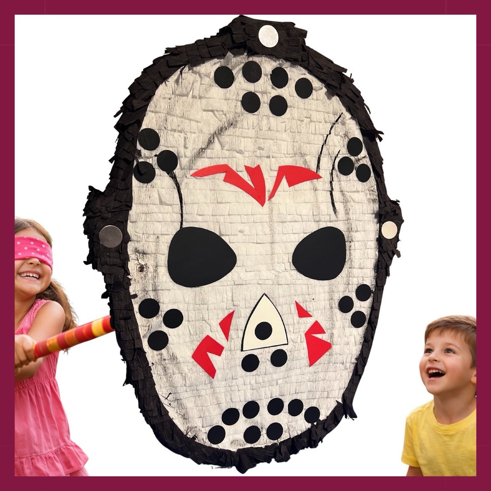 Mask Character Piñata Halloween Horror Party Decor Paper White/Black/Red