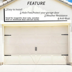 Magnetic Garage Door Hardware Kit 8 Hinges 4 Handles Black 2-Car Decorative