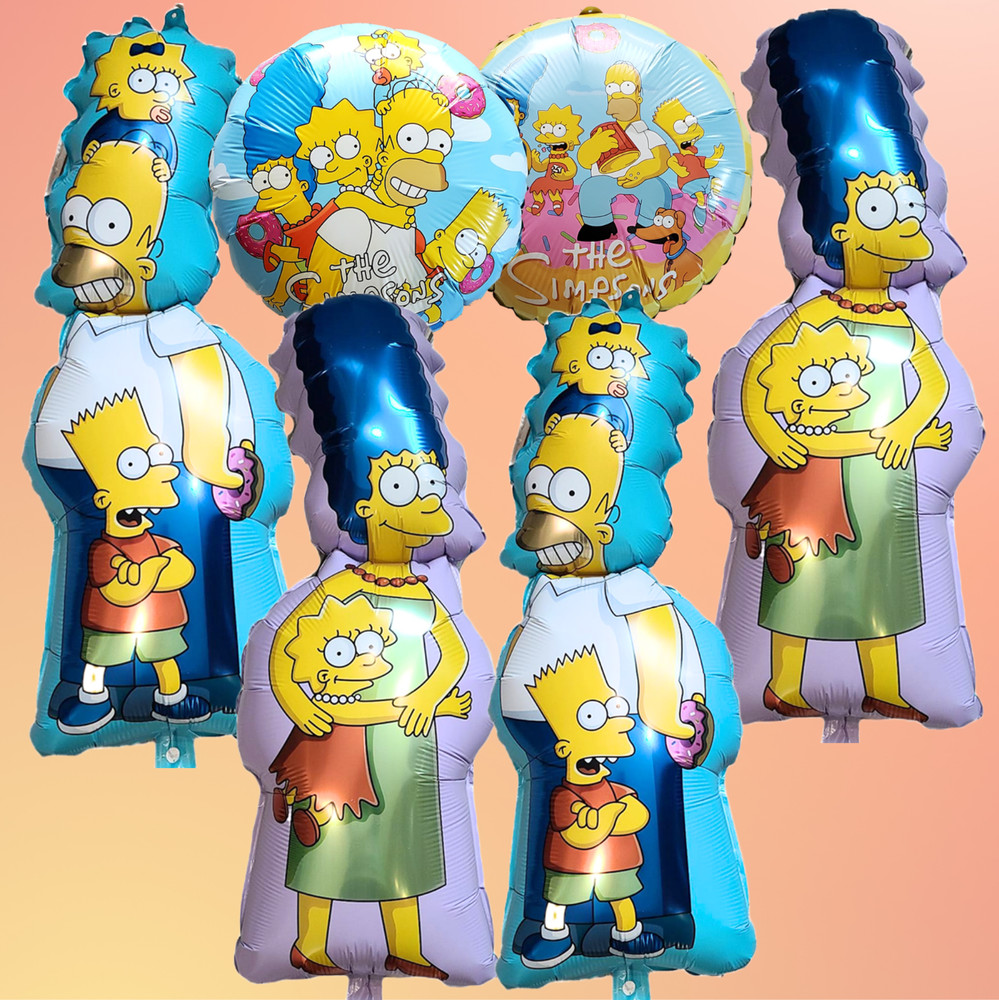 6 Simpsons foil balloon party happy birthday supplies decoration theme cartoon