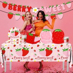 Strawberry Party DecorationsStrawberry Theme Birthday Party Tableware Set A B…