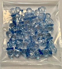 Blue Baby Shower Lot «BOY» (TREAT BOXES & RIBBON/PACIFIER CHARM/MOM TO BE SASH)