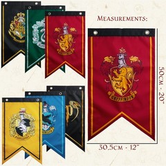 Harry Potter Gifts Banner Decorations Set of 6 Hogwarts House Multi Flags