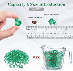 Stunning 150PCS Plastic Gems: Dark Green Acrylic Fake Ice for Tables & Tanks