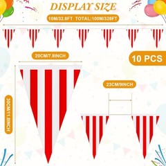 328ft 200 Pcs Carnival Circus Party Decorations Supplies, Red and White Strip…