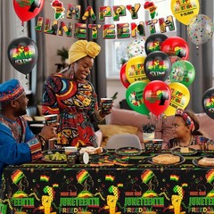 Juneteenth Party Decorations & Supplies Set – Tableware, Banner & More for 24 Gu