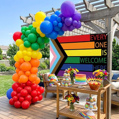 Pride Decorations 71 Pcs Kit Everyone Is Welcome Here Backdrop Banner Rainbow Ba