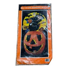 Halloween Hanging Honeycomb Decorations Witch 18.5″ Pumpkin Vintage Woolworth
