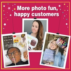 Birthday Photo Booth Props – 41-pc Kit with 8 x 10-Inch Sign, 60 Adhesive Pad…