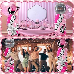 2 Sets Disco Cowgirl Balloon Column Stand Kit with 4d Cowgirl Hat Boots Disco…