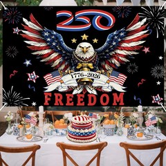 Large 250th Anniversary Backdrop Banner 250 Years of Freedom America Eagle 1776-