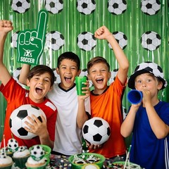 Vibrant Soccer Streamers Backdrop – 2 Pack | Perfect for 2026 Soccer Parties