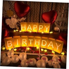 Happy Birthday Decorations, Include Light up Letters, with Tea Happy Brithday