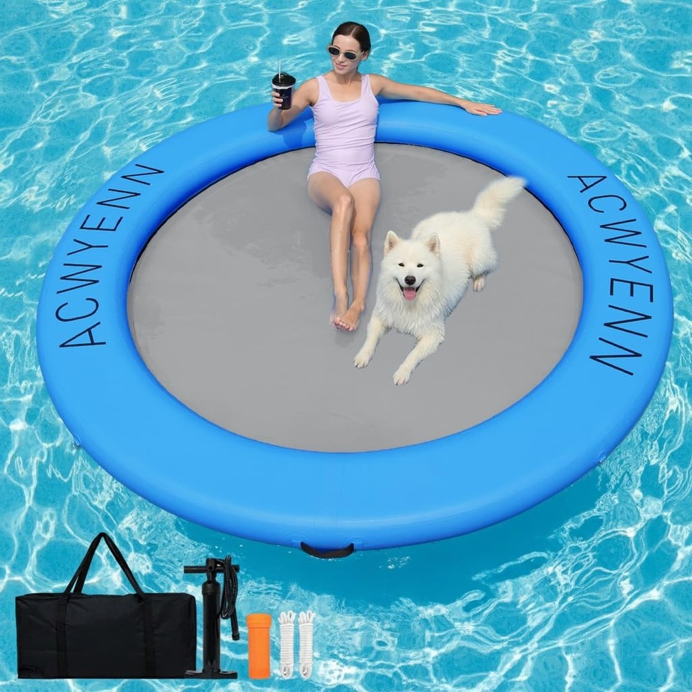 ACWYENN 6/8/10/12FT Inflatable Water Hammock Lake Floats for Adults Round Flo…