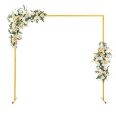 Metal Pergola Arbor Yellow Wedding Arch Assemble Freely Lightweight Wide Wedding
