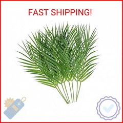 Artificial Areca Palm Leaves, 8 Pcs Faux Tropical Palm Tree Leaves Stems for Flo
