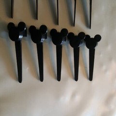 Vintage Set of 10 Disney Mickey Mouse Ears Birthday Party Cake Candle Holders