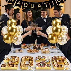 2026 Graduation Decorations Set – Cardboard Letters, Balloons, Bows & Fillable T