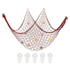 Decorative Fishing Net 40″x80″ Fish Net DECORative with Shell Bright Red