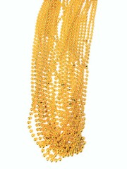 33″ Round Metallic Gold Beads Mardi Gras Necklaces (12 Pack) Sparkly, Shiny