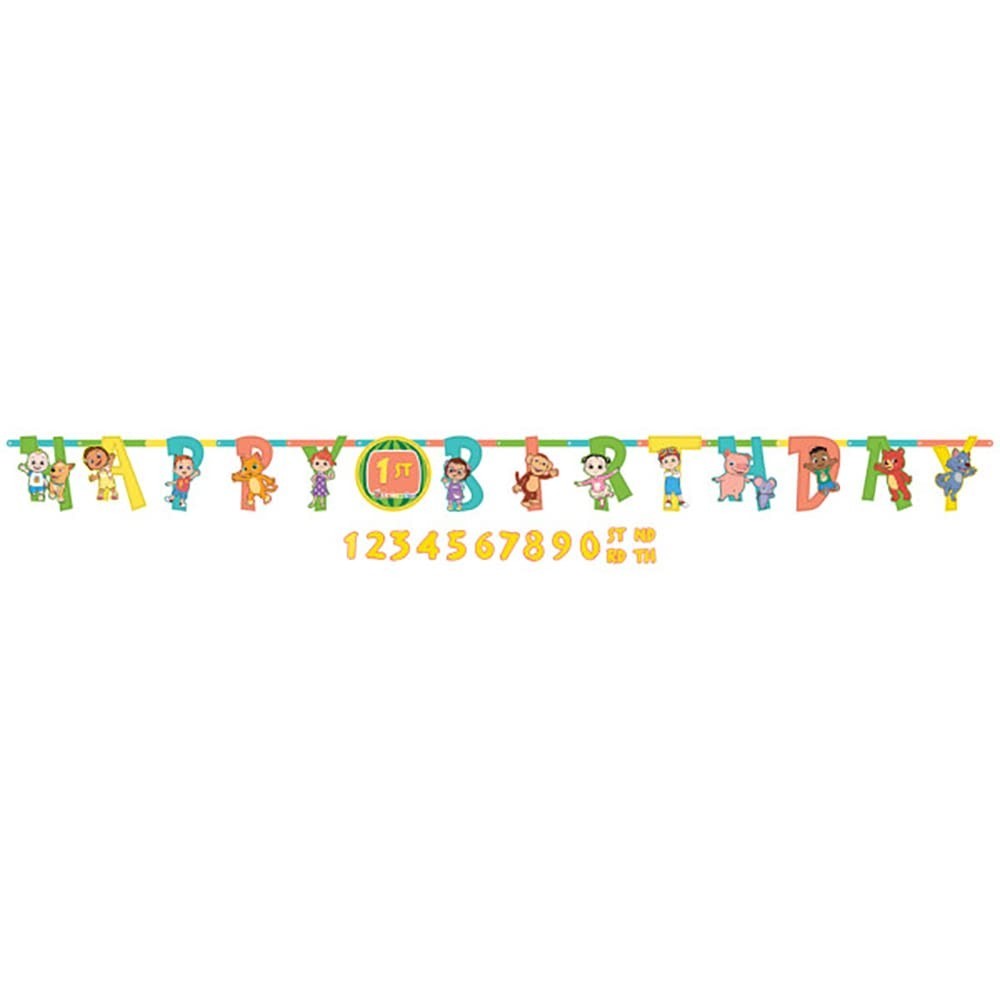 Cocomelon Multicolor Jumbo Add An Age Paper Letter Banner – 10″ x 10.5′ (Pack Of