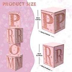 4 PCS 51 Inch Large Pink Prom Column Standup Photo Booth 2026 Graduation Decor