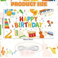 Music Note Banner Decorations for Kids – Happy Birthday Musical Instrument Th…