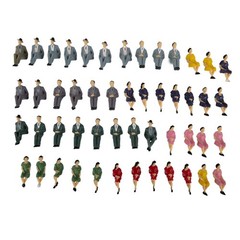Decorative Architectural Model Supplies 50 Pcs Sitting People Set at 1 32 Scale