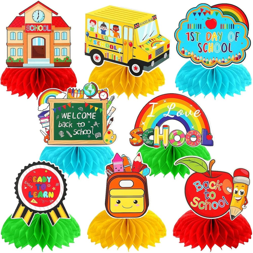 8 PCS Back to School Decorations First Day of Kindergarten Items | Paper Honeyco