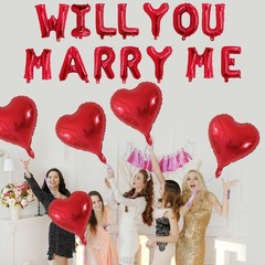 16 Inches Red Will You Marry Me Balloons Proposal Letter Balloons Kit 18″ Red…
