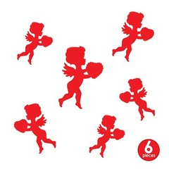 Beistle Valentine’s Day Cupid Cutouts 6 Pack Assorted Sizes Wall or Window Decor