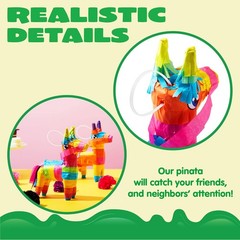 3 pcs Mini Donkey Pinatas 7″x5.5″ Cinco De Mayo Rainbow Color for Fun Fiesta Tac