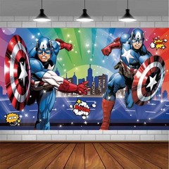 popular movies Captain Avengers Backdrop Banner Boys Birthday Party Decorations