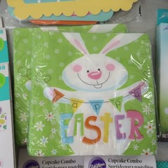 Large Easter Spring Bunny Party Supply Lot Napkins plates table cloths Bags Pan