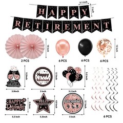 Retirement Party Decorations for Women Rose Gold Retirement Crown and Sash Happy