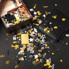 3000 PCS Number 40 Birthday Confetti Black Gold Silver Table Decoration