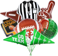 Football Shaped Foil Balloons, 8 Count, Touchdown Balloons for Football Game Tai